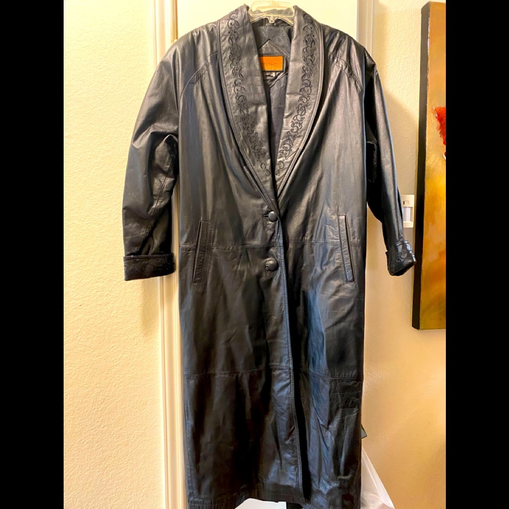 CAYENNE LEATHER LONG COAT
